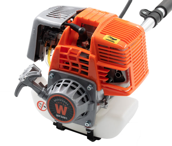 Motocoasa profesionala de umar Wolfson 1.1 CP, 4 timpi, 31cc, tija 28 mm