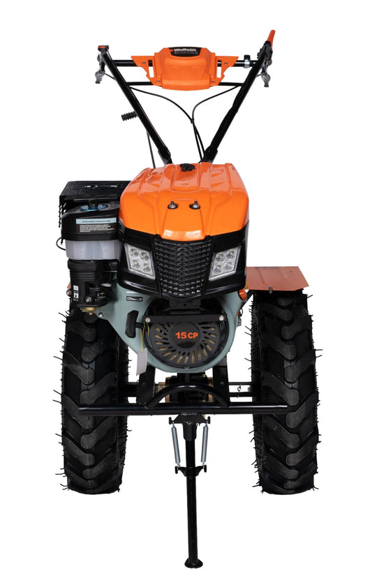 Motocultor benzina Wolfson Imperio 15CP, latime lucru 70–140cm, 40 cutite, roti transport 6.50x12, priza putere, far