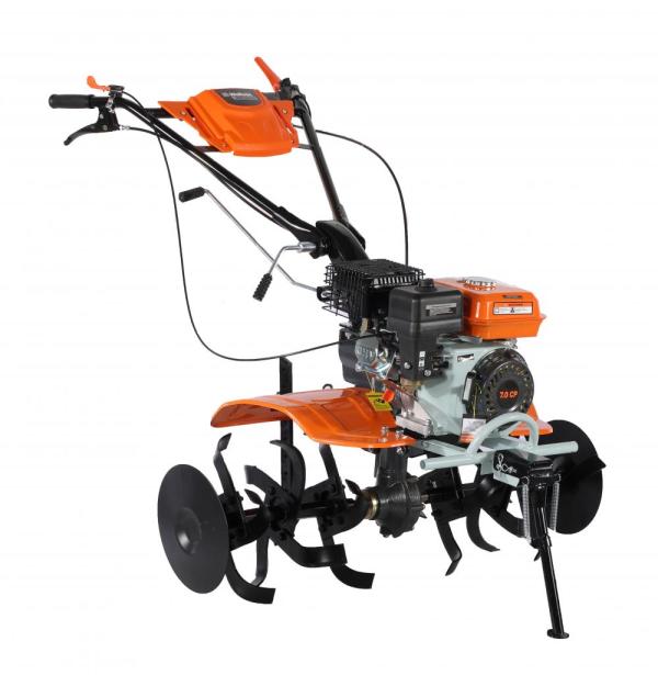 Motocultor pe benzina Wolfson Imperio 8 CP, 212cc, cu plug, rarita si roti transport 4.00x8