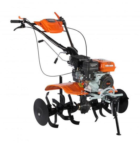 Motocultor pe benzina Wolfson Imperio 8 CP, 212cc, cu plug, rarita si roti transport 4.00x8