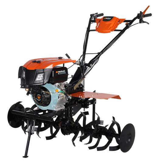 Motocultor benzina Wolfson Imperio 15CP, latime lucru 70–140cm, 40 cutite, roti transport 6.50x12, priza putere, far