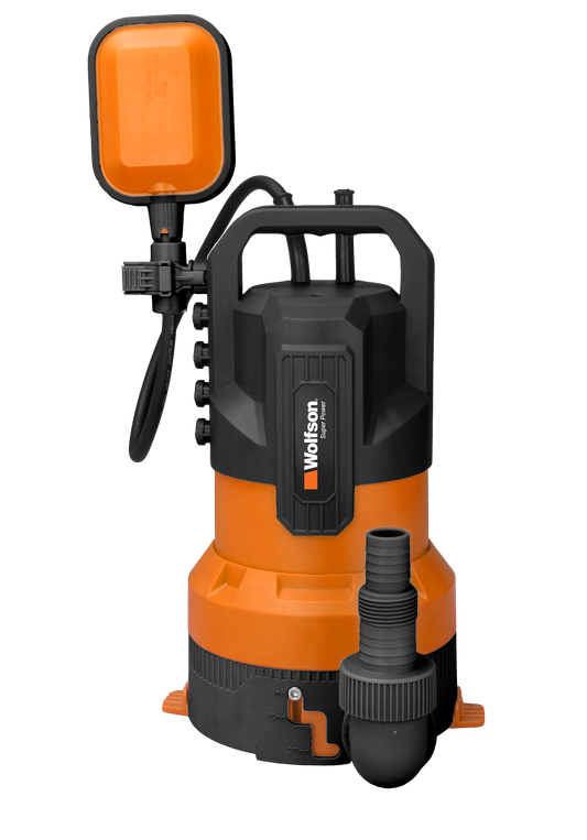 Pompa submersibila PROFESIONALA pentru apa murdara WOLFSON 3 in 1 din plastic, 850W, 20000 l/h, 1" – 1-1/2"