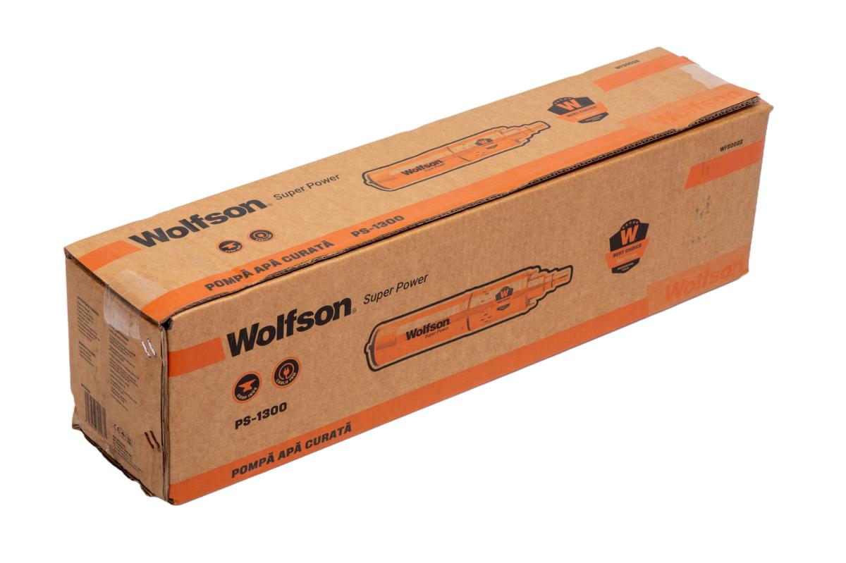 Pompa submersibila PROFESIONALA pentru apa curata cu surub WOLFSON PS-1300, 750W, 1900 l/h, cablu 15 m