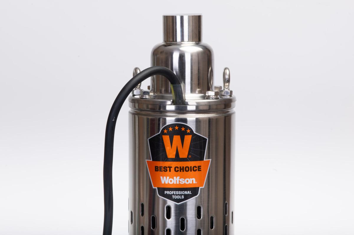 Pompa submersibila PROFESIONALA pentru apa curata cu surub WOLFSON PS-1300, 750W, 1900 l/h, cablu 15 m
