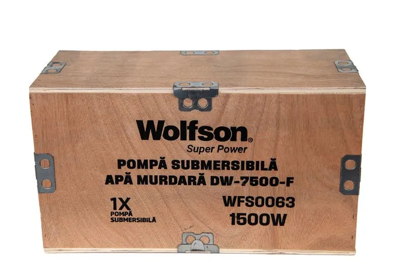 Pompa submersibila PROFESIONALA pentru apa murdara WOLFSON DW-7500-F, 1500W, 10000 l/h
