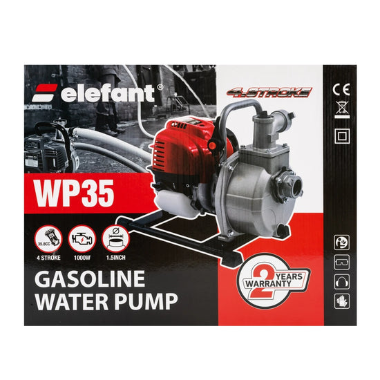 Motopompa Benzina Elefant WP35, 1.5", 1000W, 10 m³/h, Motor 4T, Ridicare 15 m