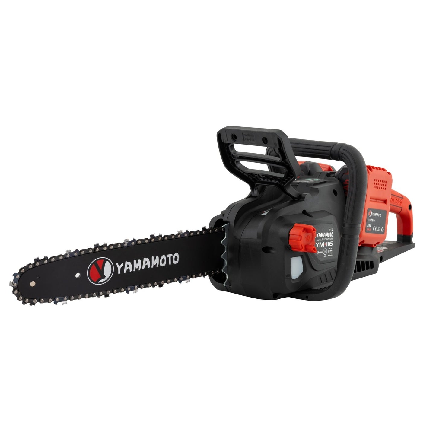 Drujba pe acumulator Yamamoto YM.116, 1600W, 2x 20V 4Ah, lama 35cm, motor brushless