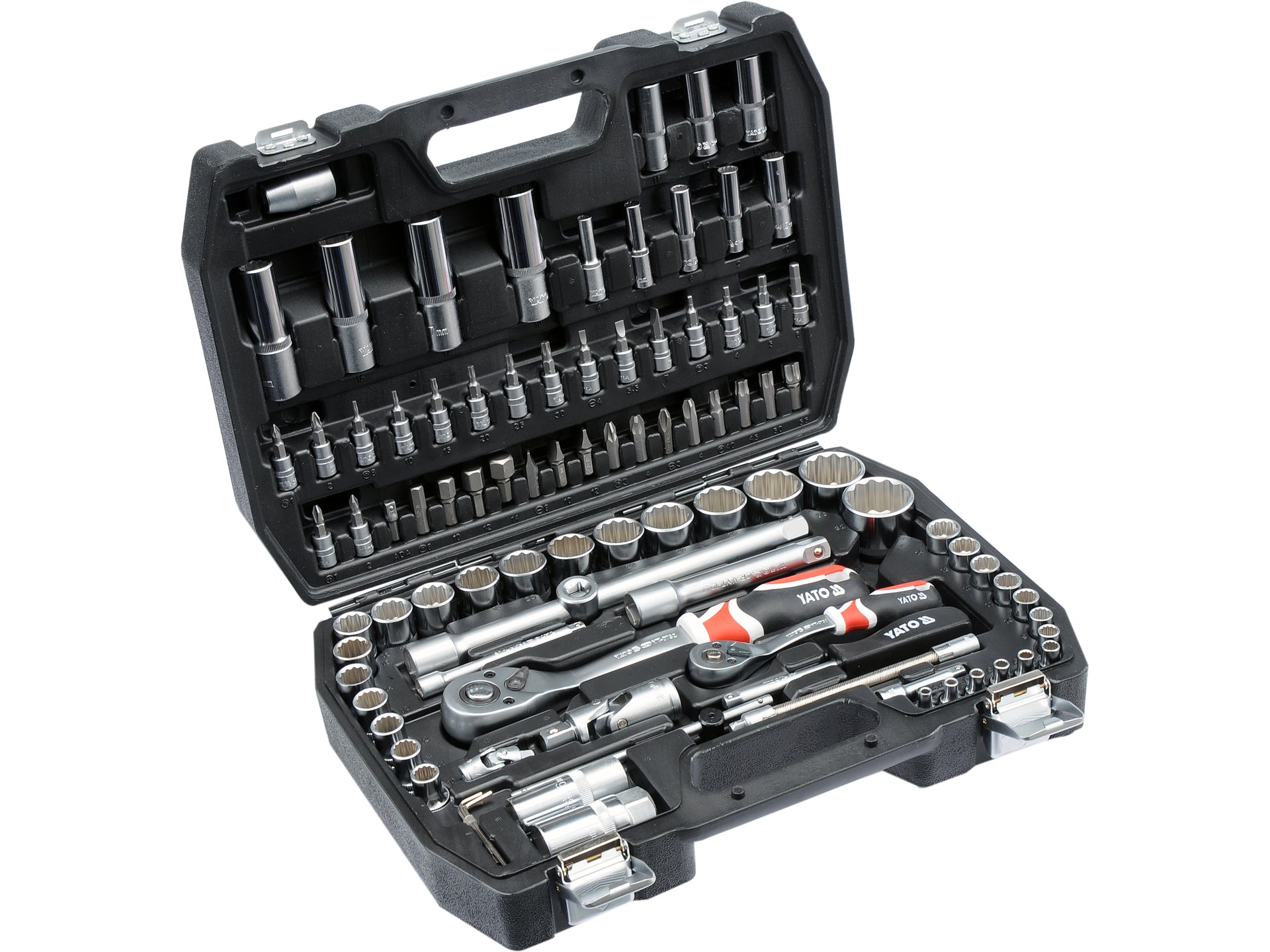 Trusa chei tubulare Yato YT-12682, 94 piese, 1/4 si 1/2 inch, imagine suplimentara 2