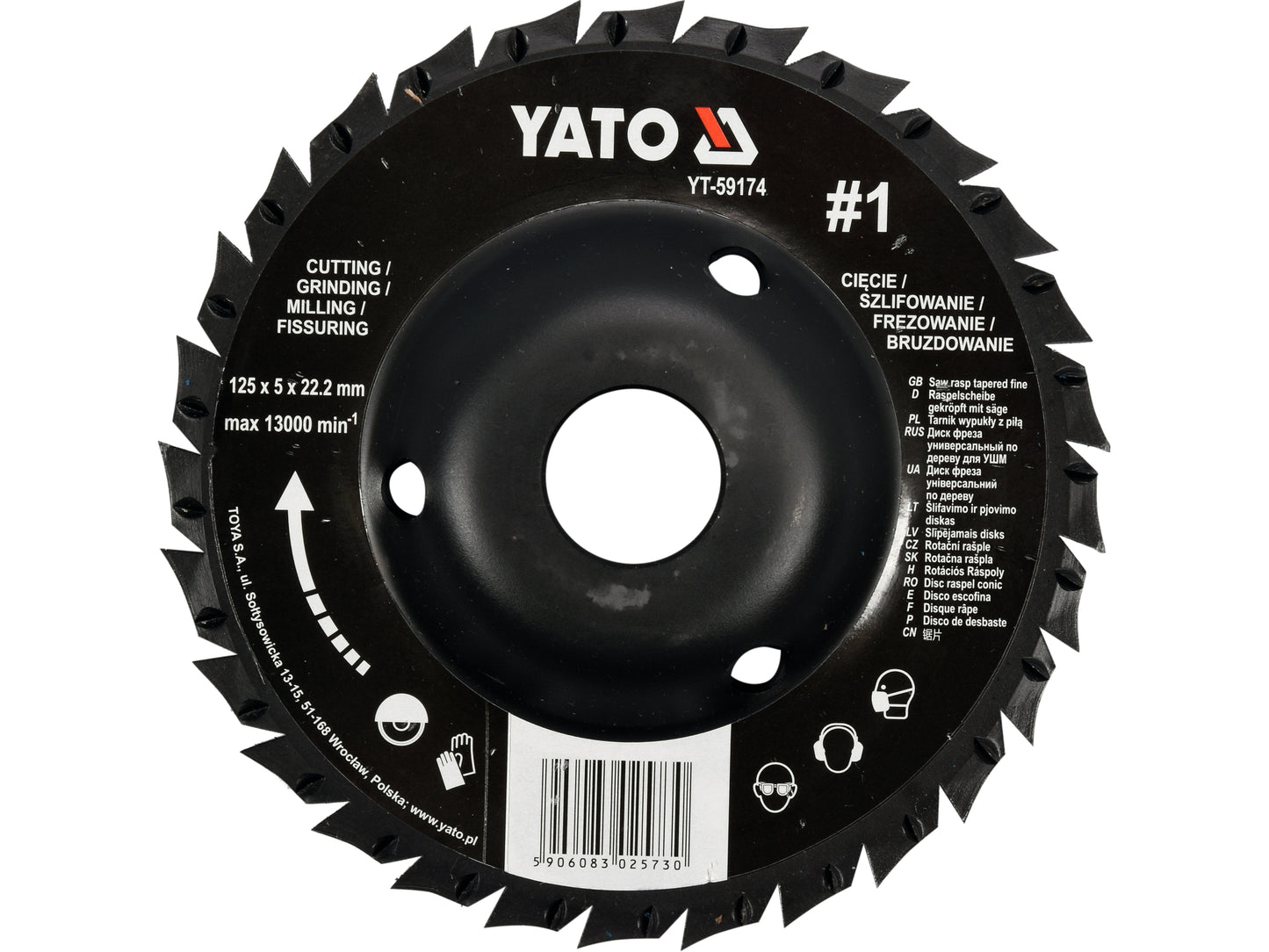 DISC CIRC.RASPEL DEPRESAT,125X22.2MM,NR2