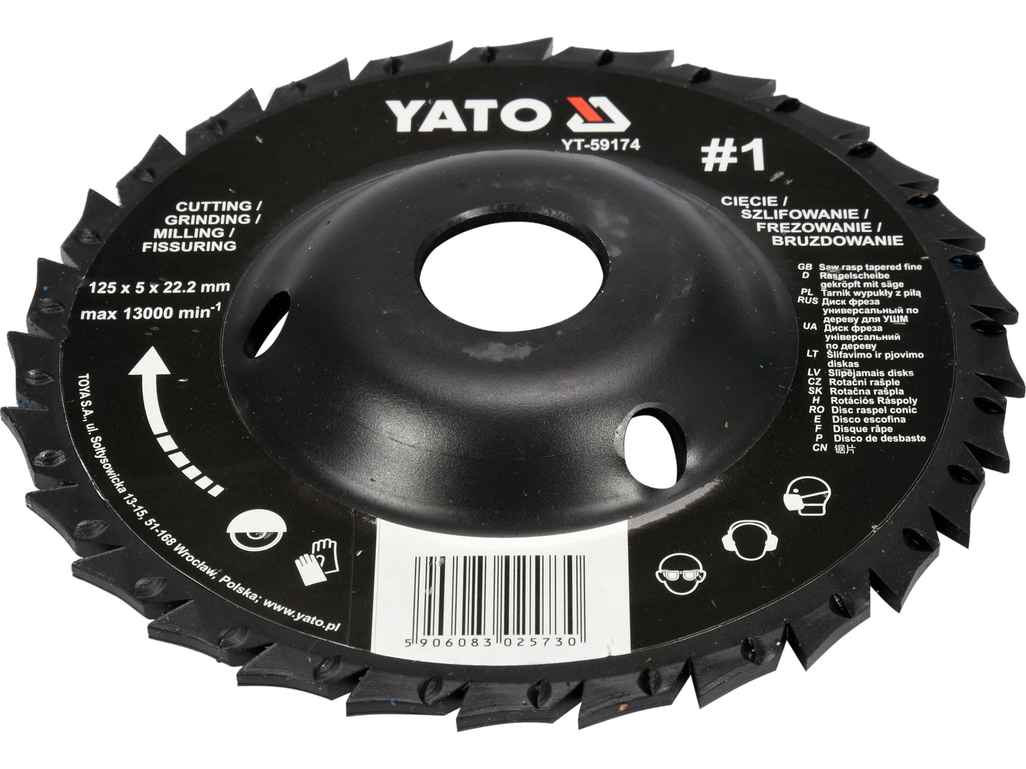 DISC CIRC.RASPEL DEPRESAT,125X22.2MM,NR2