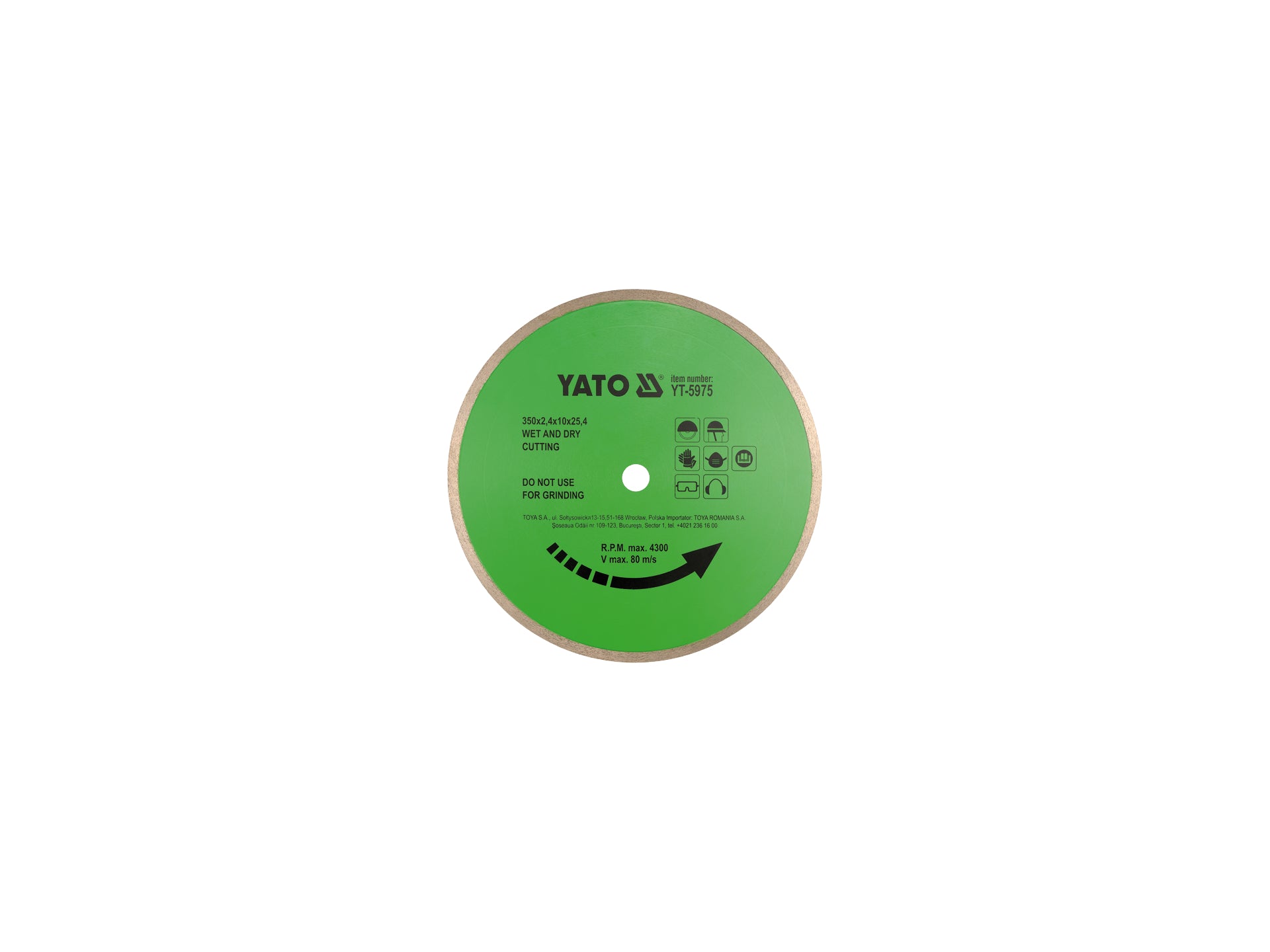 DISC CU DIAMANT PENTRU CERAMICĂ 350X25,4MM