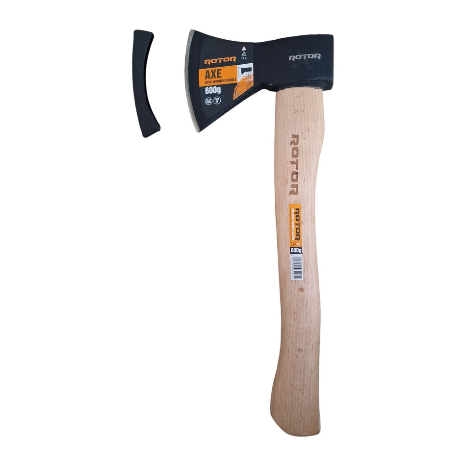 Topor Rotor 600g cu mâner din lemn, lungime 32 cm, ideal pentru lucrări ușoare de tăiere