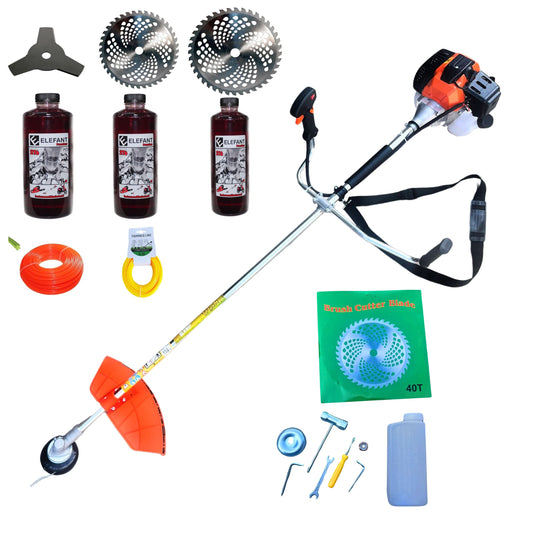 Motocoasa benzina ZEP TITAN 5.9CP, 52cc, 9000 RPM, cu tambur, ham, 3 discuri vidia, 3 uleiuri, 2 fire, disc stea