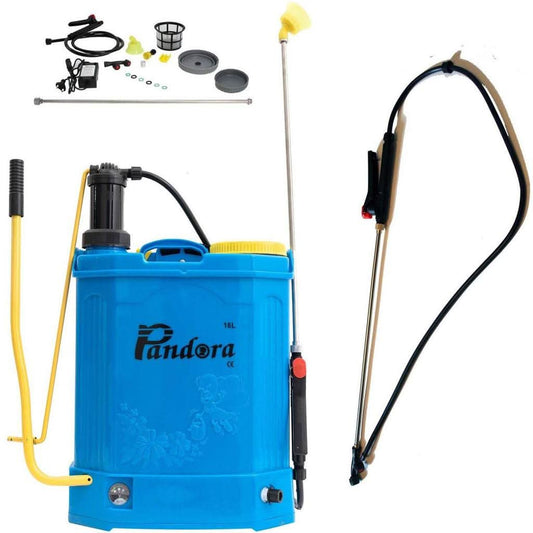 Set Pompa De Stropit Cu Acumulator Si Manuala (2 In 1) Pandora, 16L + Set Lance Telescopica Stropit Pomi 3M, Vermorel - ZEP.RO - Ți-e la îndemână!