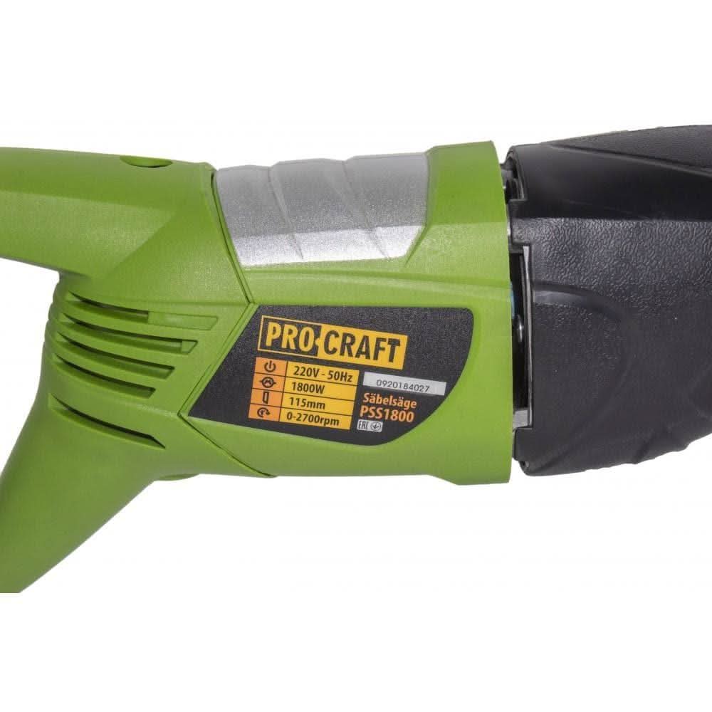 Fierastrau Tip Sabie Procraft Pss1800, 1800 W, 2700 Rpm, 2 Lame - ZEP.RO - Ți-e la îndemână!