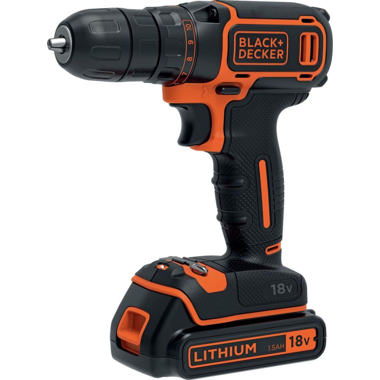 Masina de gaurit si insurubat pe acumulator Black&Decker BDCDC18BAFC, 18 V, 30 Nm, 650 RPM, 2 acumulatori, incarcator, accesorii - ZEP.RO - Ți-e la îndemână!