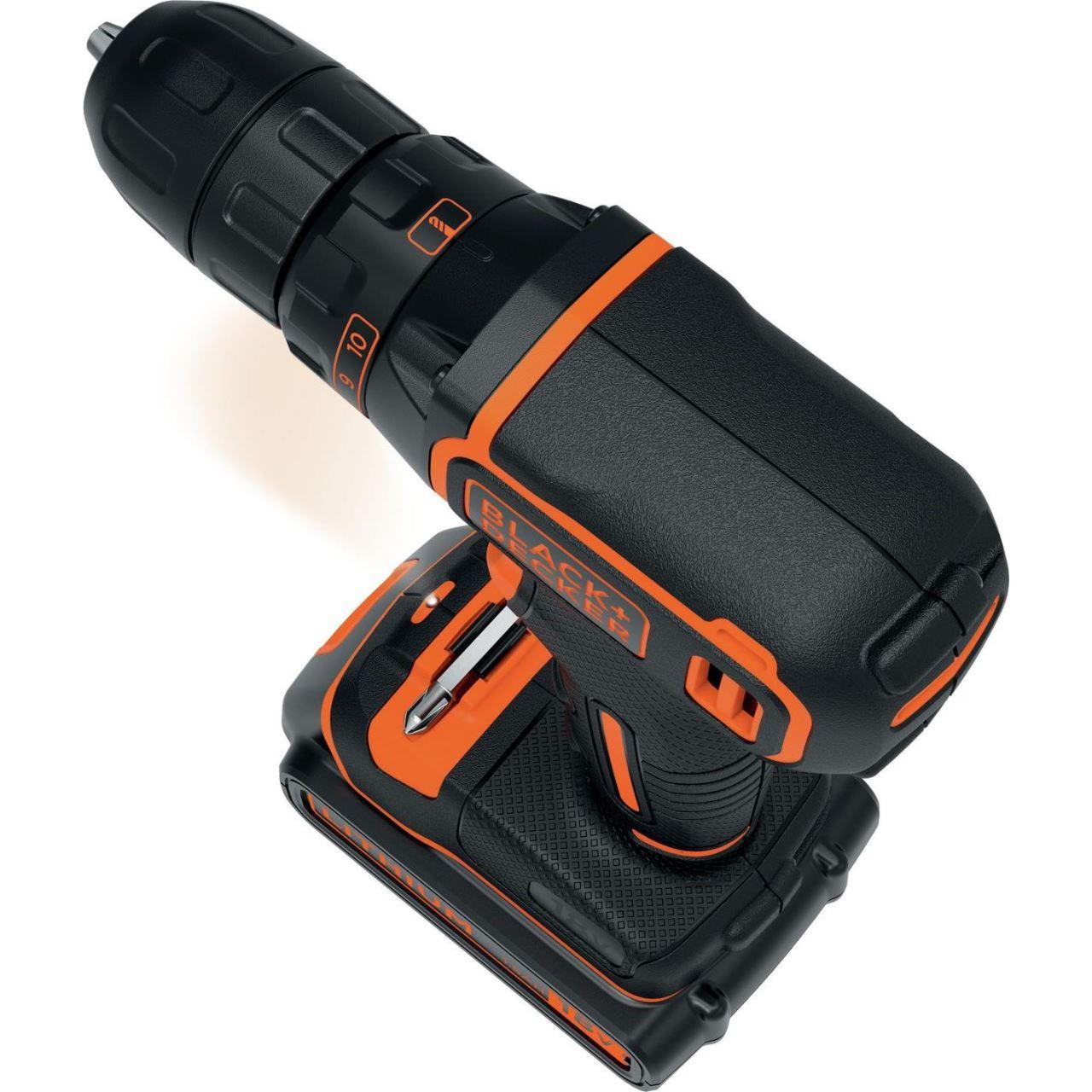 Masina de gaurit si insurubat pe acumulator Black&Decker BDCDC18BAFC, 18 V, 30 Nm, 650 RPM, 2 acumulatori, incarcator, accesorii - ZEP.RO - Ți-e la îndemână!