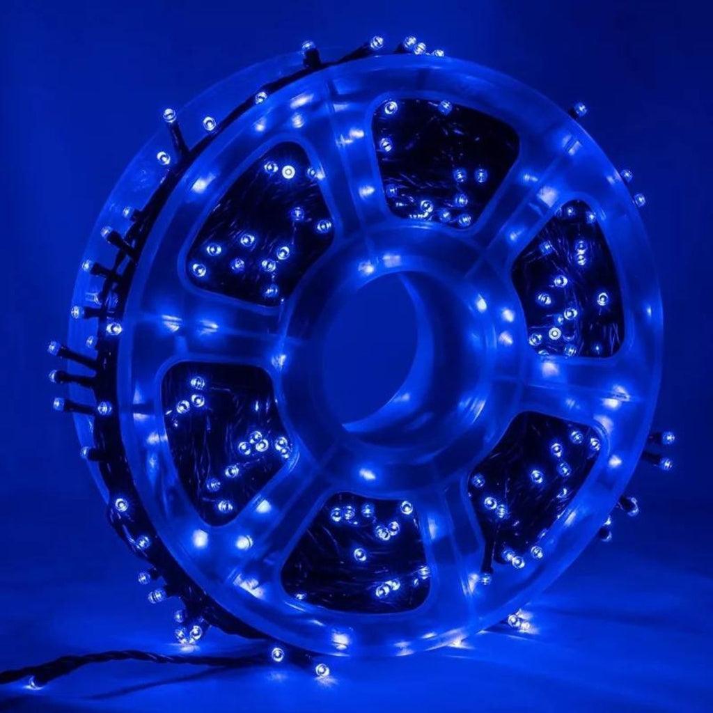 Instalatie de Craciun, rola 40m cu 190led-uri, cu 8 Jocuri de lumini led mare si geam DIAMANT, Albastra, fir transparent, Led cu Lumina Puternica V8 - ZEP.RO - Ți-e la îndemână!