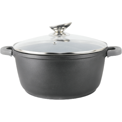 Cratita aluminiu interior marmorat cu capac 28 cm Mischler Cook , 6.3 l - ZEP.RO