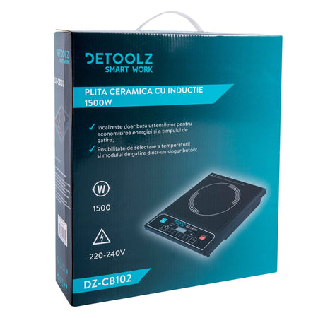 Plita Ceramica Cu Inductie 7 Functii De Gatire 8 Nivele De Temperatura 1500W Detoolz - ZEP.RO - Ți-e la îndemână!