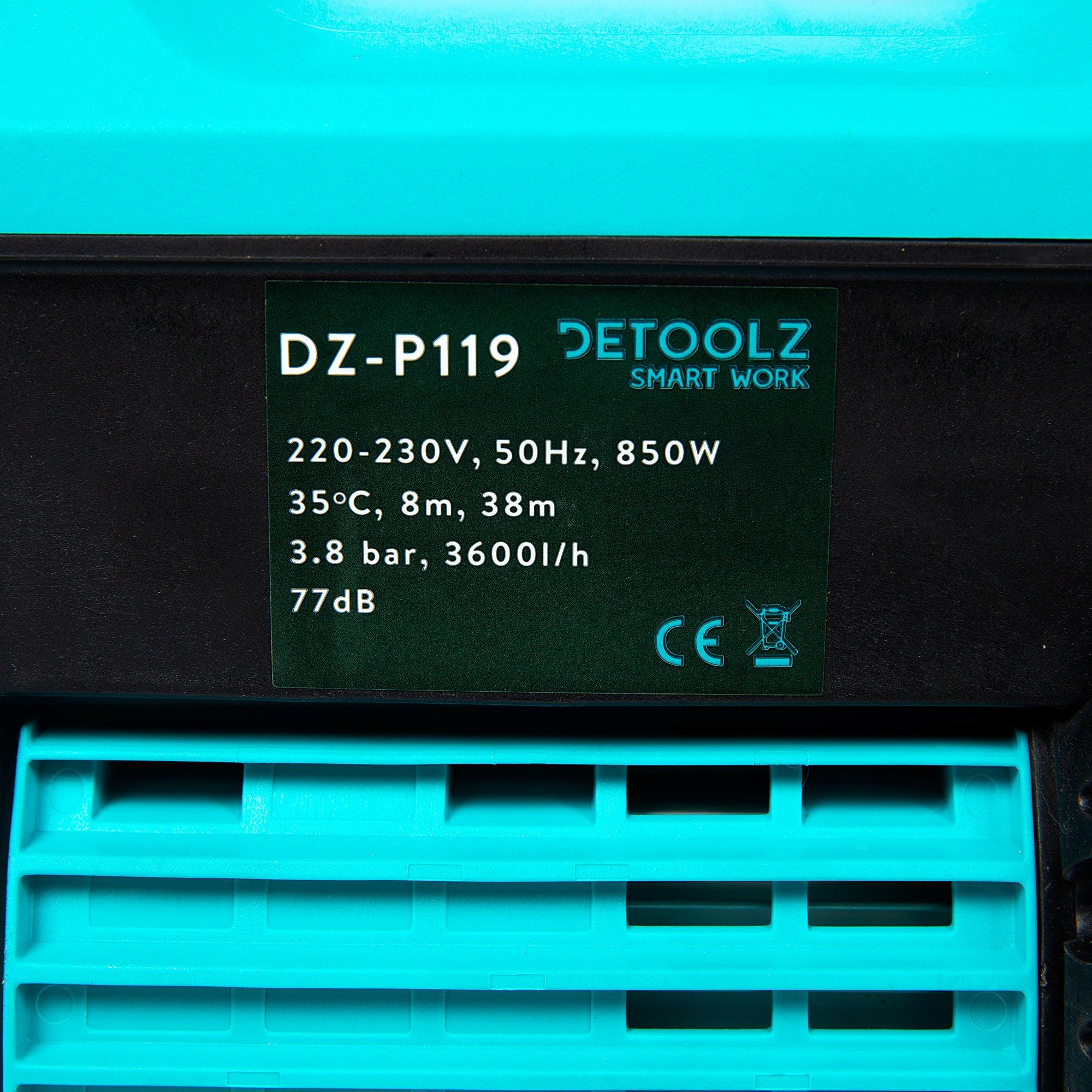 Pompa Pentru Apa Piscina Detoolz, Dz-P119, 850 W 3600 L/H Refulare 38 M 3.8 Bar - ZEP.RO - Ți-e la îndemână!