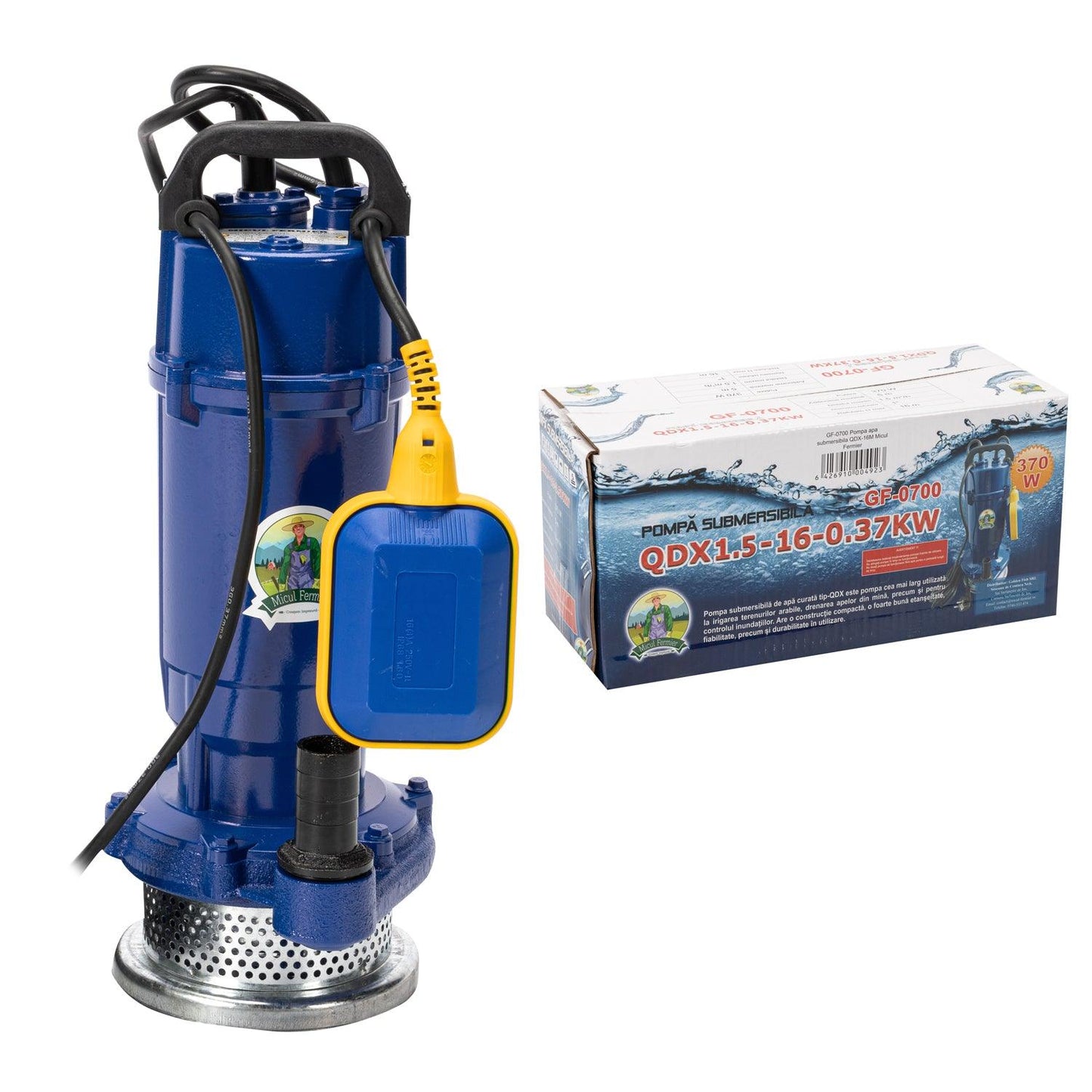 Pompa Submersibila Micul Fermier Qdx 370W 16M Cu Flotor - ZEP.RO - Ți-e la îndemână!