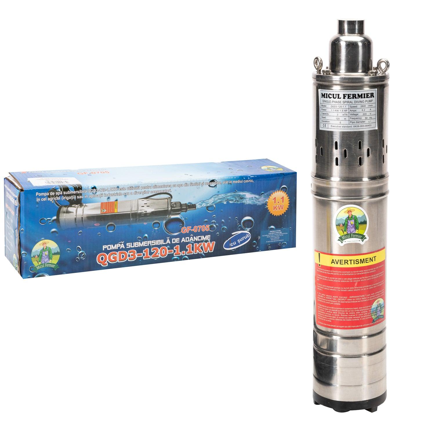 Pompa Submersibila Micul Fermier Qgd3 1100W 120 M - ZEP.RO - Ți-e la îndemână!
