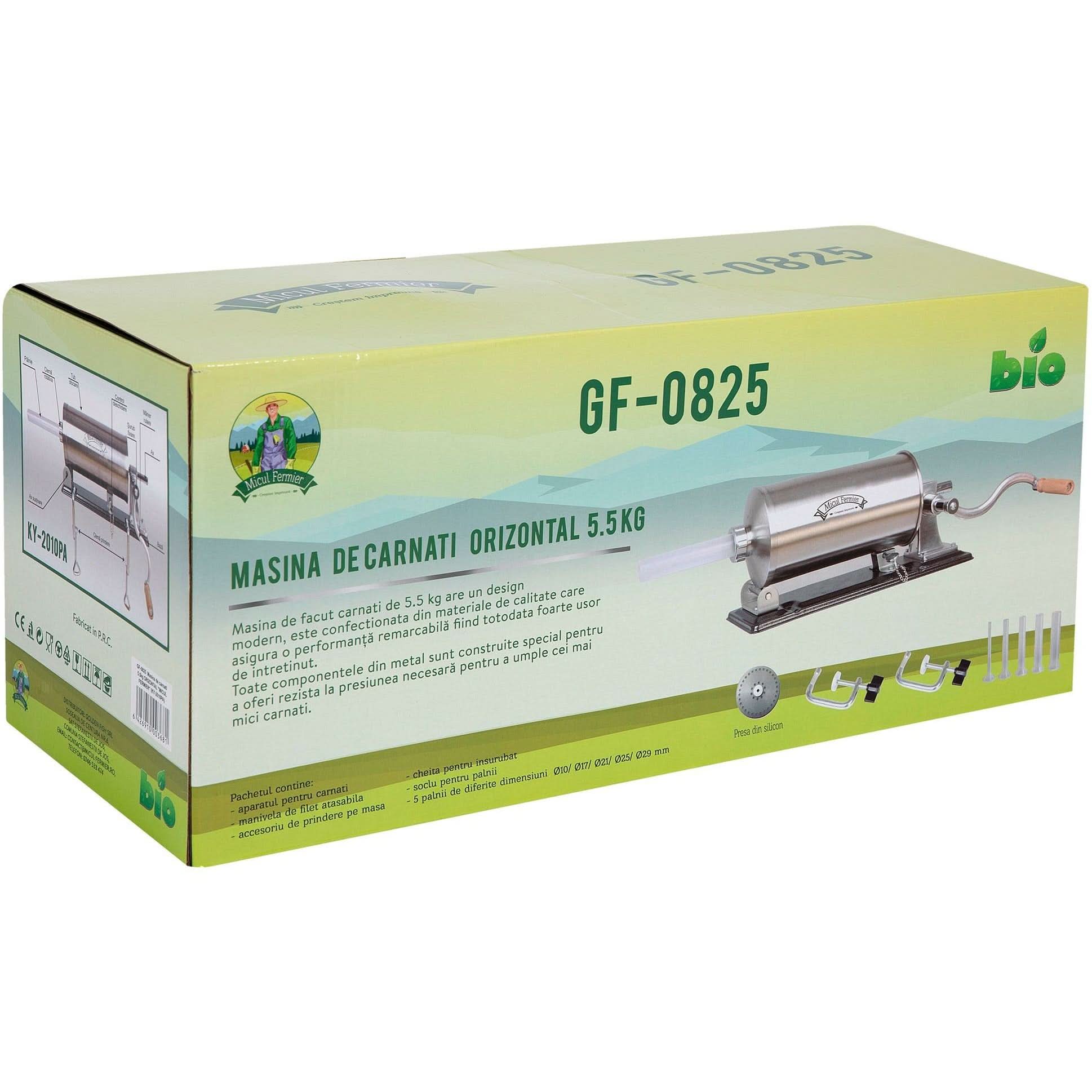 Aparat umplut si facut carnati 5.5 Kg Orizontal + 5 palnii - ZEP.RO