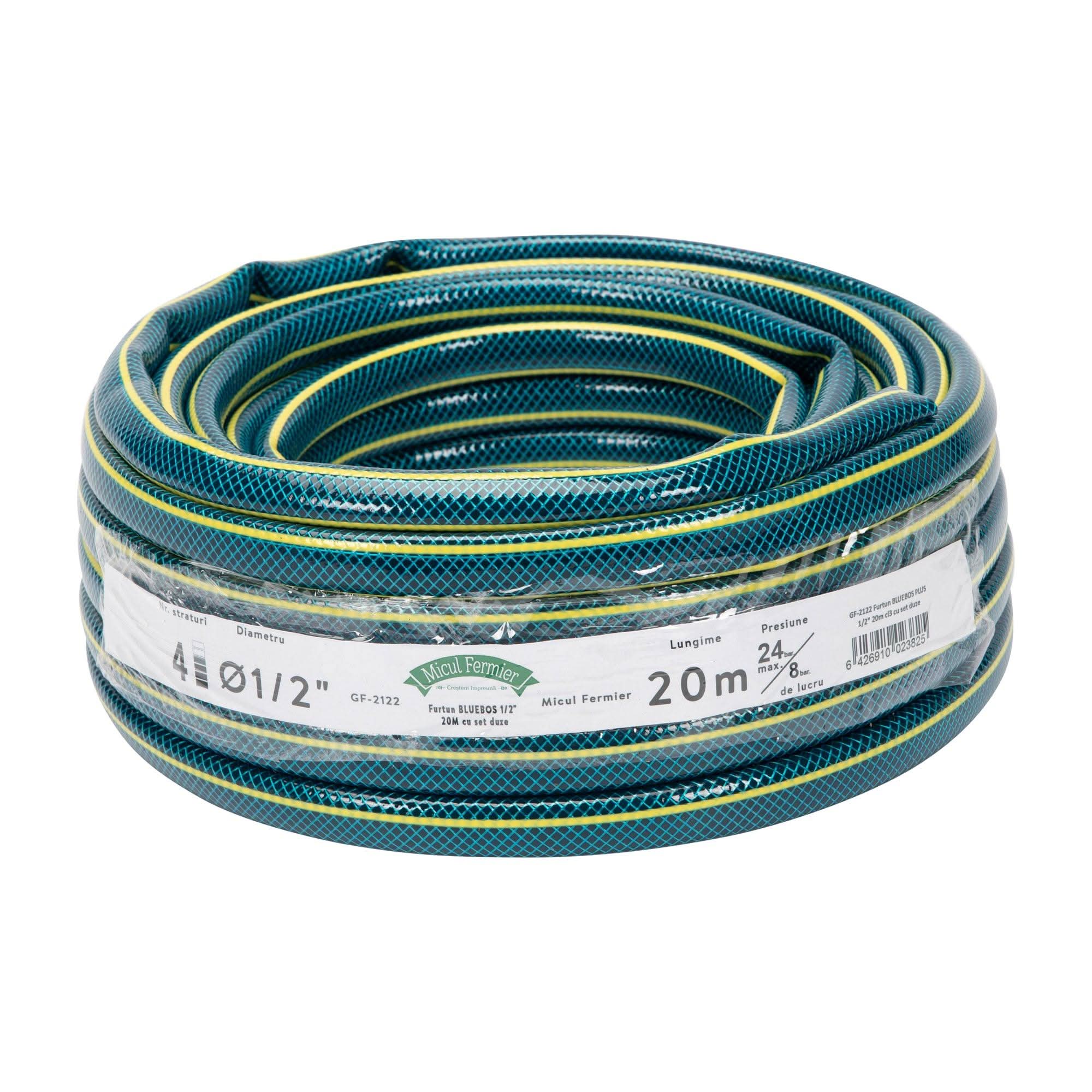 Furtun Pentru Apa Bluebos Plus 1/2", 20M, Cu Set Duze - ZEP.RO - Ți-e la îndemână!
