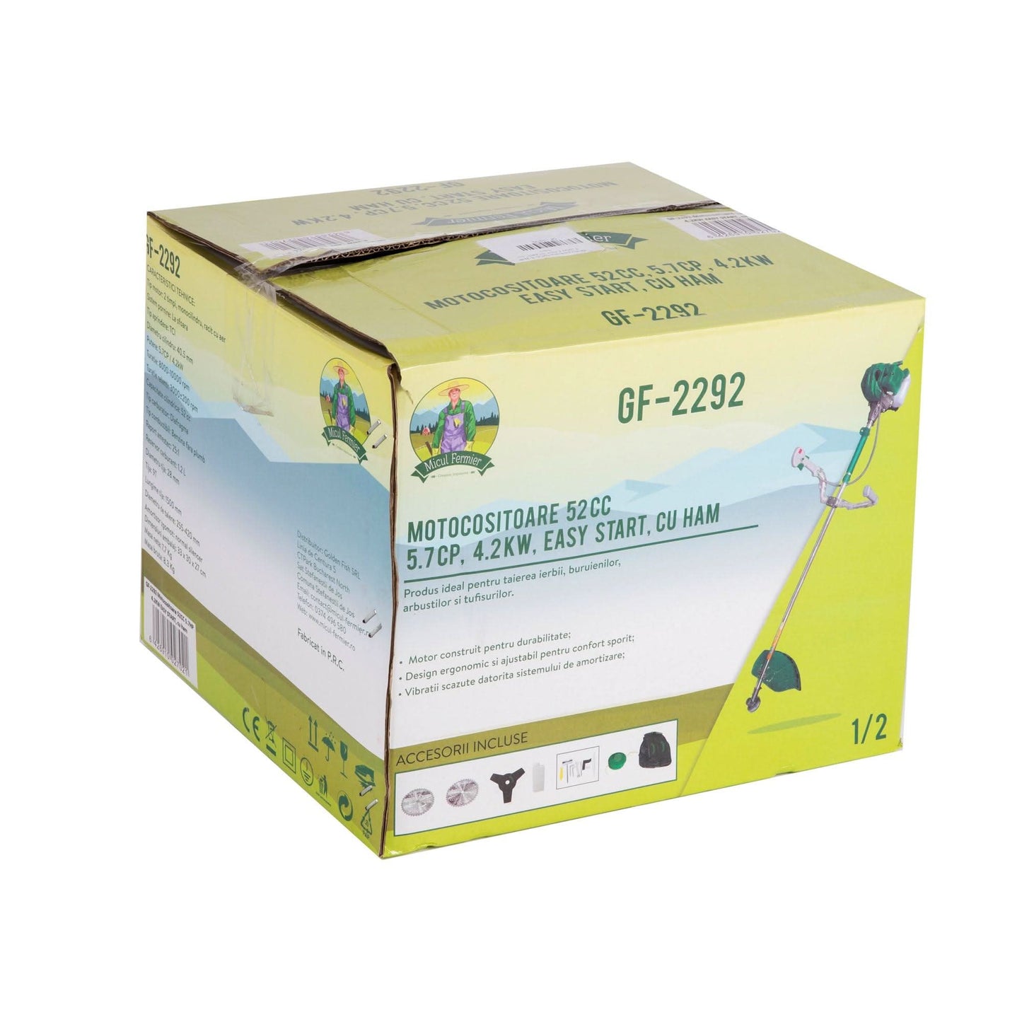 Motocositoare Micul Fermier 52Cc 5.7Hp 4.2Kw Easy Start, Cu Ham - ZEP.RO - Ți-e la îndemână!