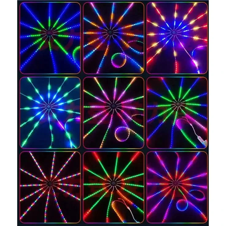 Instalatie artificii LED Smart, RGB, muzica, telecomanda si control din smartphone, multicolor - ZEP.RO - Ți-e la îndemână!