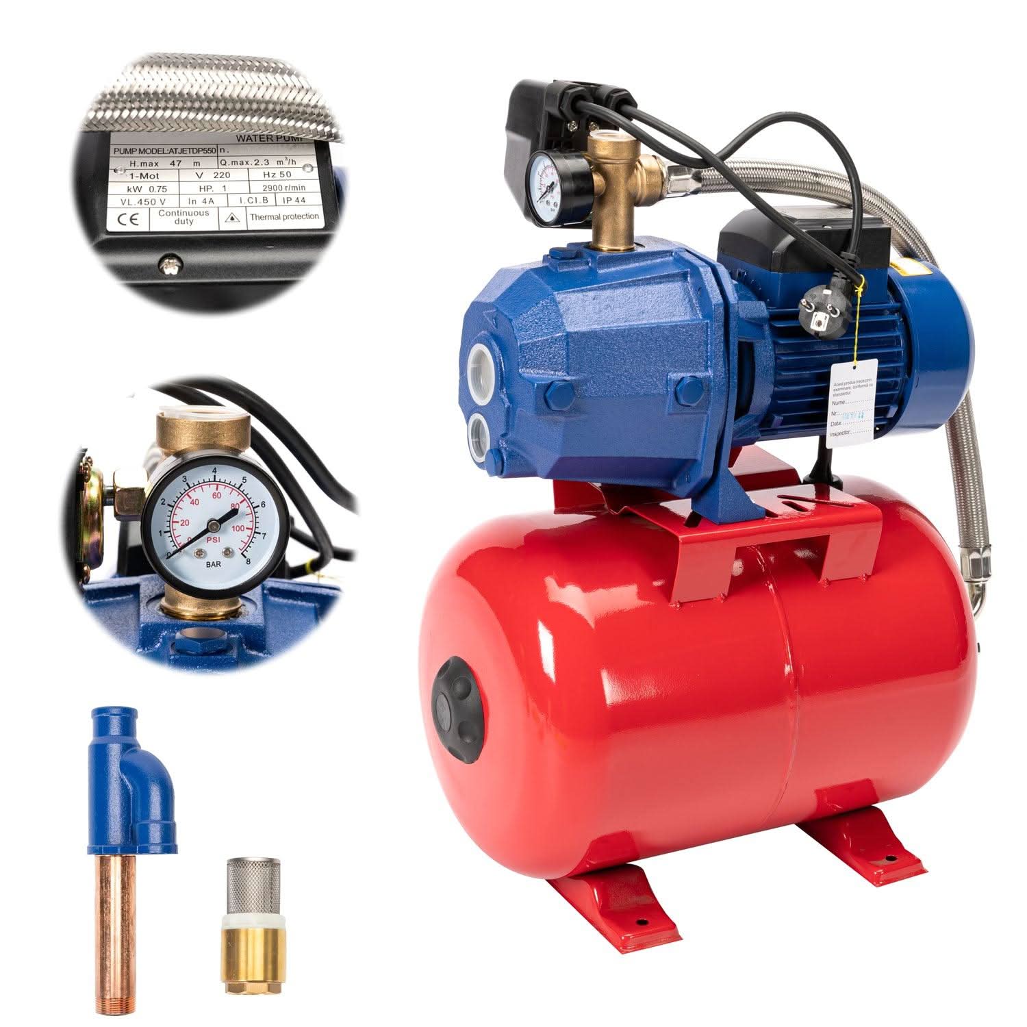 Hidrofor Auto-Jet Dp550 24 L Micul Fermier 750W, 2900 Rpm +Pompa - ZEP.RO - Ți-e la îndemână!