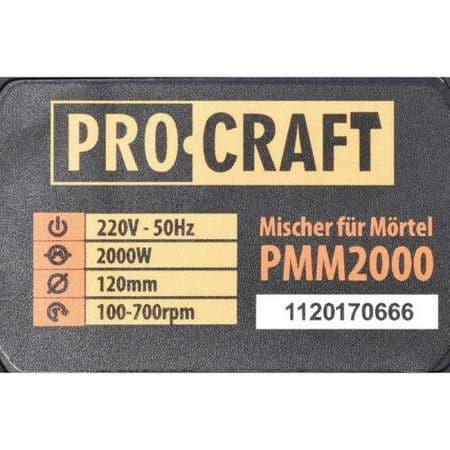 Mixer Pentru Mortar Procraft Pmm2000, 6 Trepte De Viteza, 1200W, 650Rpm - ZEP.RO - Ți-e la îndemână!