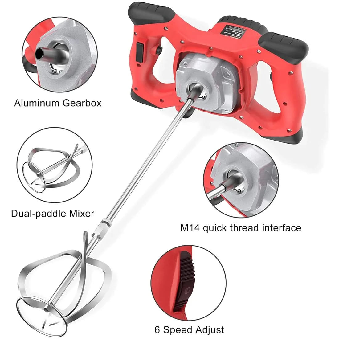 Mixer mortar si vopsea Craft tech, 2800W, 6 Viteze, 1 Paleta Inclusa, Amestecator - ZEP.RO - Ți-e la îndemână!