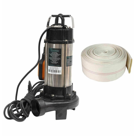 Set Pompa Apa Cu Tocator Deetoolz Wqd1500Df, 1500W, 23M3/Ora,+Furtun Apa 2Tol 20M, Inox - ZEP.RO - Ți-e la îndemână!