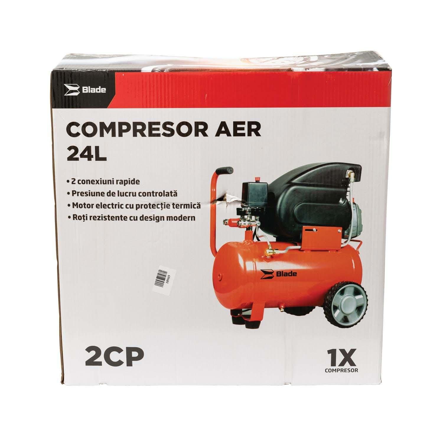 Compresor de aer BLADE , 24L, 2CP, 2800RPM, 8 bar, 136l/min - ZEP.RO