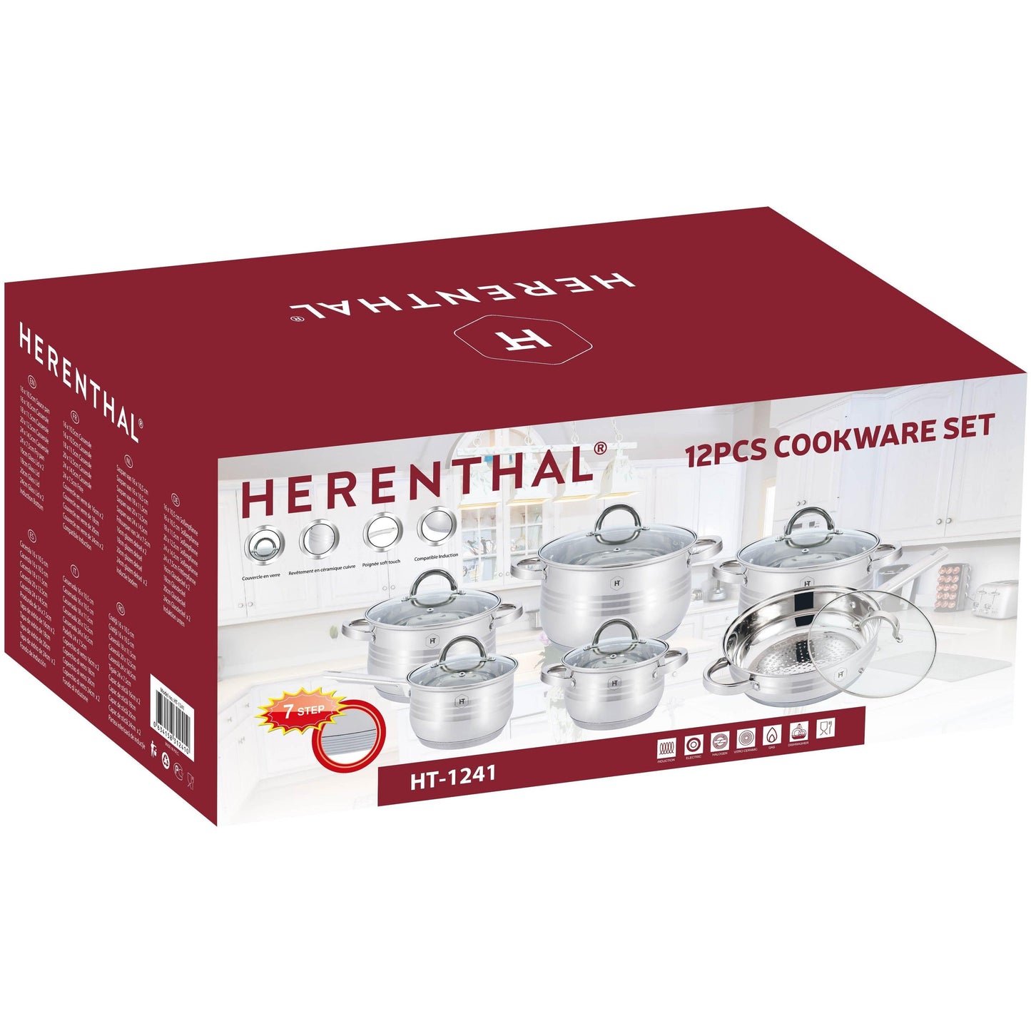 Set 12 Piese Inox Herenthal Ht-124, 7 Straturi, Inductie - ZEP.RO - Ți-e la îndemână!