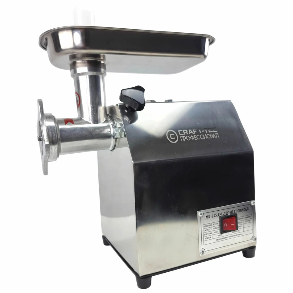 Masina de tocat carne, profesionala, Craft-Tec MK-8, 800W, 100 Kg/h, Inox - ZEP.RO - Ți-e la îndemână!