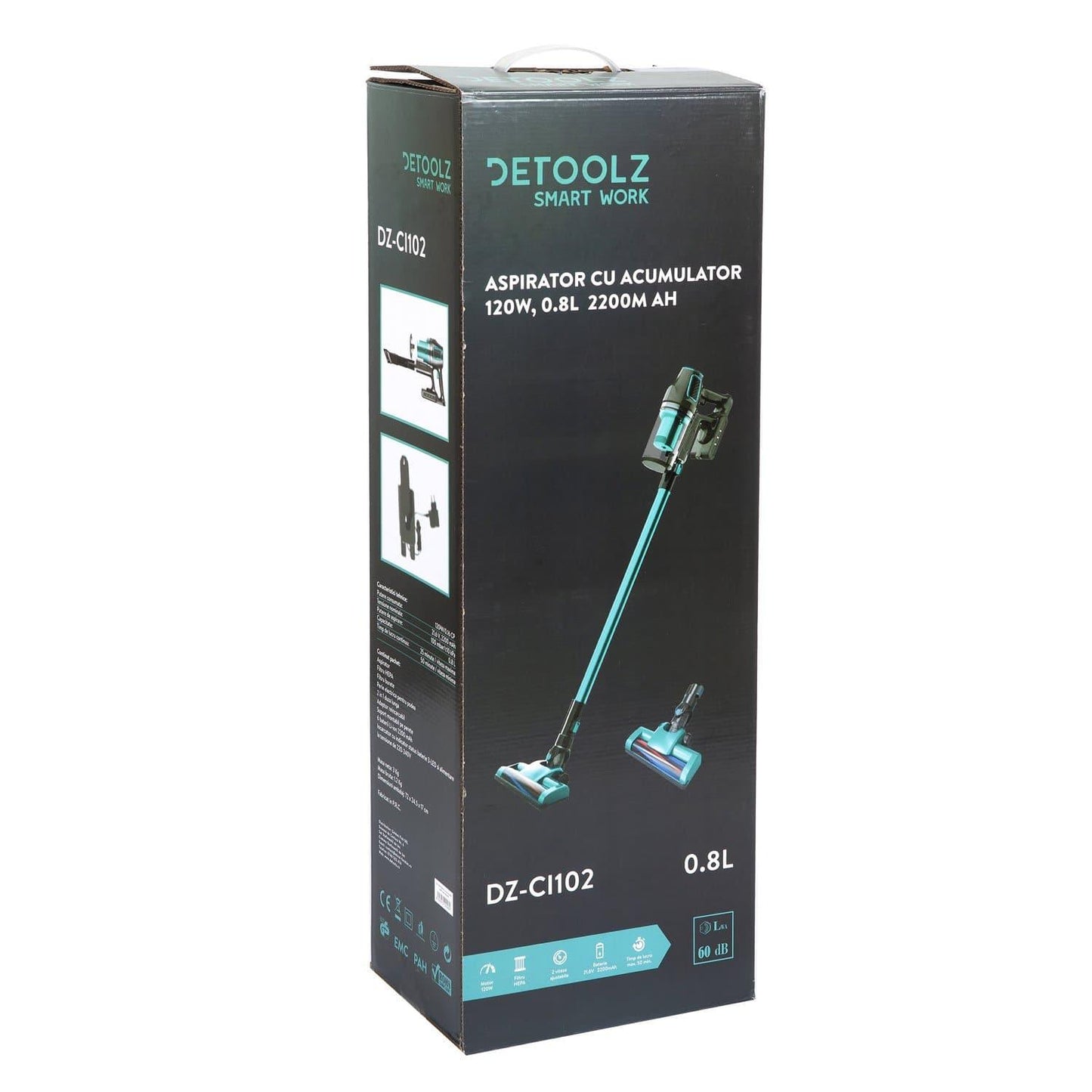 ASPIRATOR CU ACUMULATOR,  Detoolz 120W, 800 ML, 2200 MAH - ZEP.RO