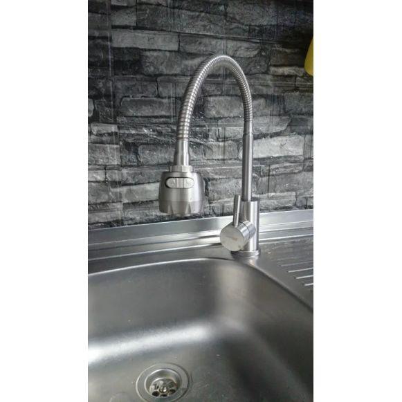 Baterie bucatarie cu para MIXXUS SUS-011 REFLECTOR din otel inoxidabil, Monocomanda, Racorduri incluse - ZEP.RO - Ți-e la îndemână!