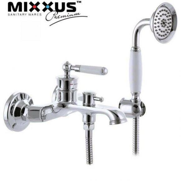 Baterie cada Mixxus Premium Vintage 009 Euro, alama, culoare crom, monocomanda cu para de dus - ZEP.RO - Ți-e la îndemână!