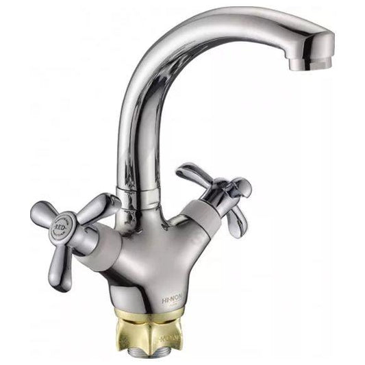 Baterie lavoar FLEKO FZ324-525, Dublu comanda, cartus ceramic 40mm, Racorduri incluse - ZEP.RO - Ți-e la îndemână!