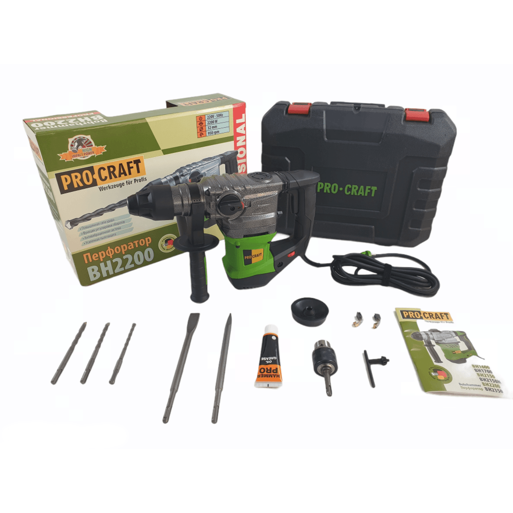 Ciocan rotopercutor Procraft BH2200, 6J,2220W, 5000BPM, 950RPM - ZEP.RO