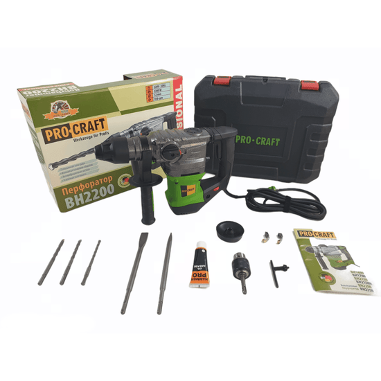 Ciocan rotopercutor Procraft BH2200, 6J,2220W, 5000BPM, 950RPM - ZEP.RO