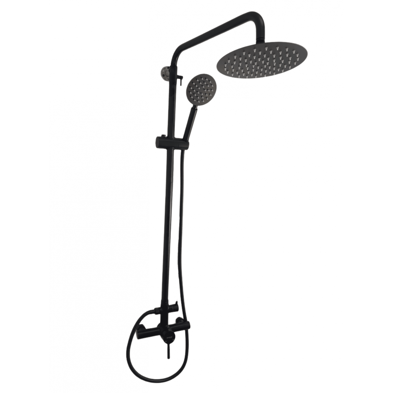 Coloana de dus MIXXUS SUS-003-J BLACK 20 cm + baterie si para, monocomanda, furtun flexibil - ZEP.RO