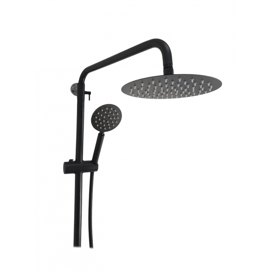 Coloana de dus Mixxus SUS-009-J NEGRU, 120 cm + baterie si para, monocomanda, furtun flexibil - ZEP.RO