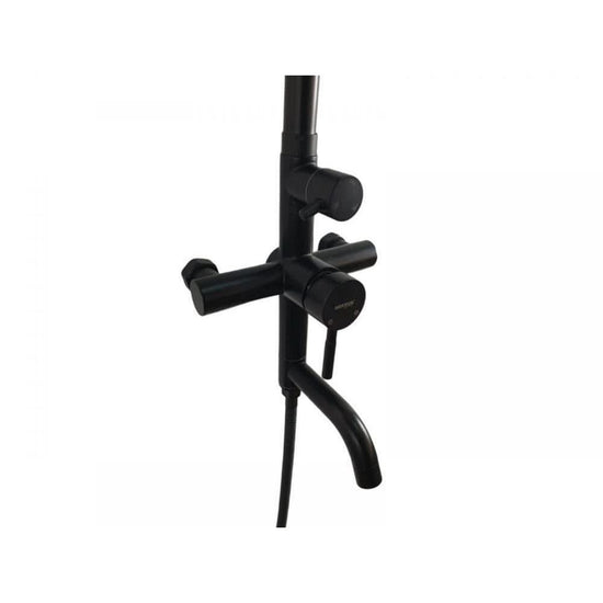 Coloana de dus Mixxus SUS-009-J NEGRU, 120 cm + baterie si para, monocomanda, furtun flexibil - ZEP.RO