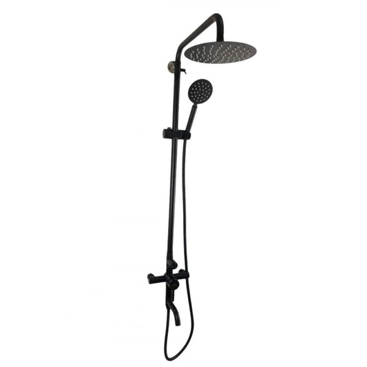 Coloana de dus Mixxus SUS-009-J NEGRU, 120 cm + baterie si para, monocomanda, furtun flexibil - ZEP.RO