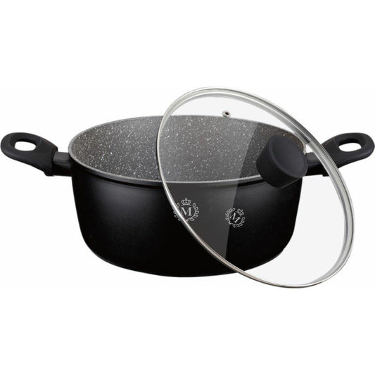 Cratita cu capac MeisterKlasse MK-1027-28 interior granit 2.1 l diametru 20 cm Negru - ZEP.RO