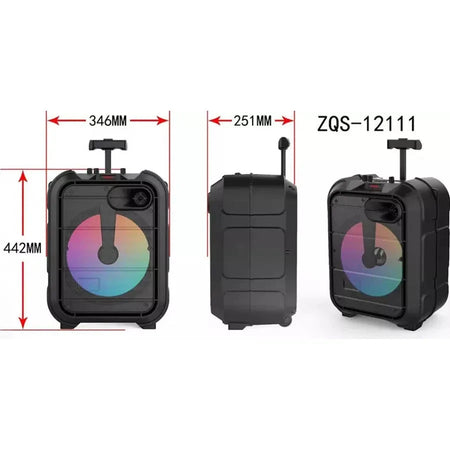 Boxa Tip Troler ZQS12111, Microfon, Bluetooth, 90W P.M.P.O,5V - ZEP.RO - Ți-e la îndemână!